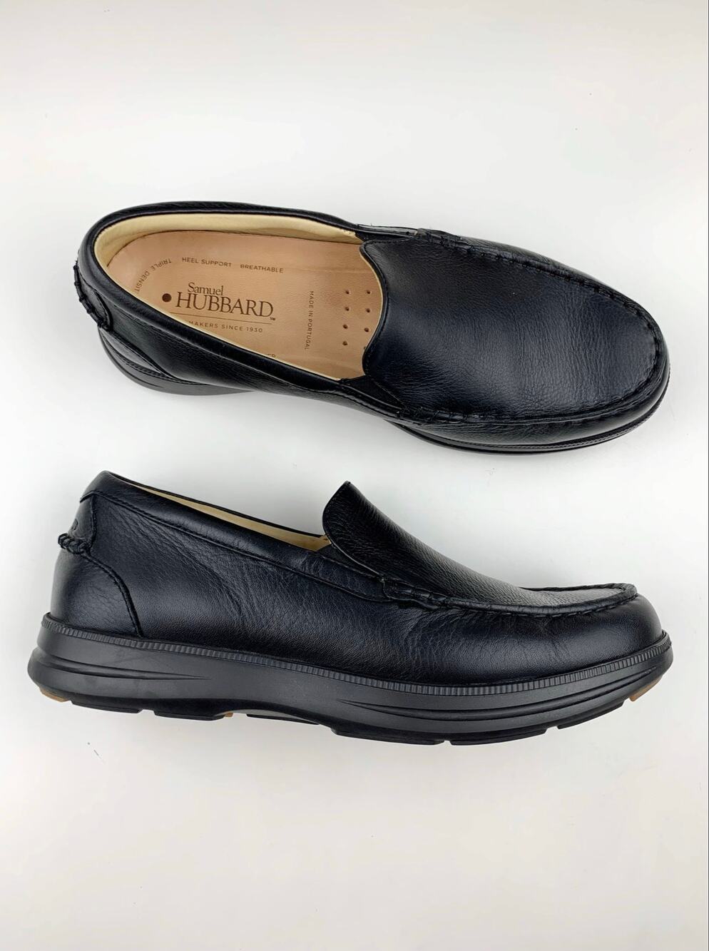 Samuel Hubbard Blue Skies Loafers Black Leather Slip On Shoes Comfort Men's 9.5
